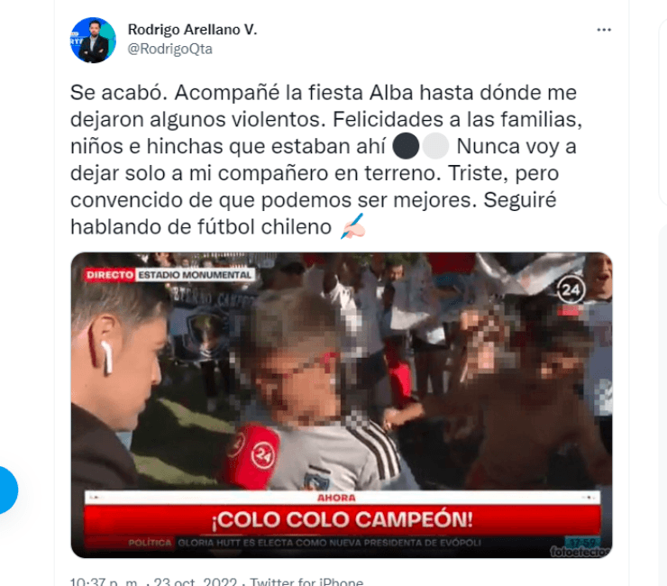 El periodista Rodrigo Arellano relató de esta manera los incidentes del Monumental