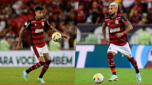 Erick Pulgar y Arturo Vidal jugaron por primera vez juntos como titulares en Flamengo