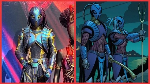 El traje de la Ángel de Medianoche para Black Panther: Wakanda Forever y las Ángeles de Medianoche en los cómics de Marvel.