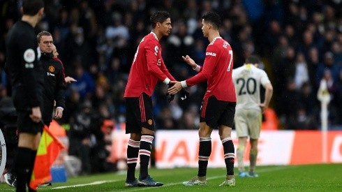 Varane y Cristiano Ronaldo en Manchester United