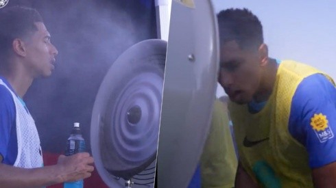 Los ventiladores ayudan a los jugadores de Inglaterra en Qatar
