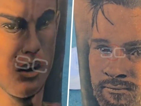 Hincha mexicano se luce con tatuaje de Cristiano y Messi