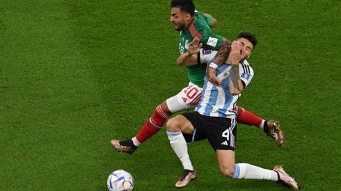 El golpe que Alexis Vega le dio a Gonzalo Montiel en el duelo entre Argentina y México por el Grupo C del Mundial de Qatar 2022.
