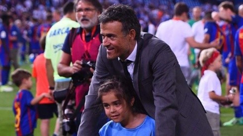 Luis Enrique junto a su hija