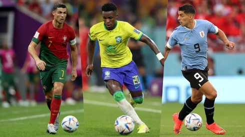 Cristiano, Vinicius y Luis Suárez comandan a Portugal, Brasil y Uruguay respectivamente.
