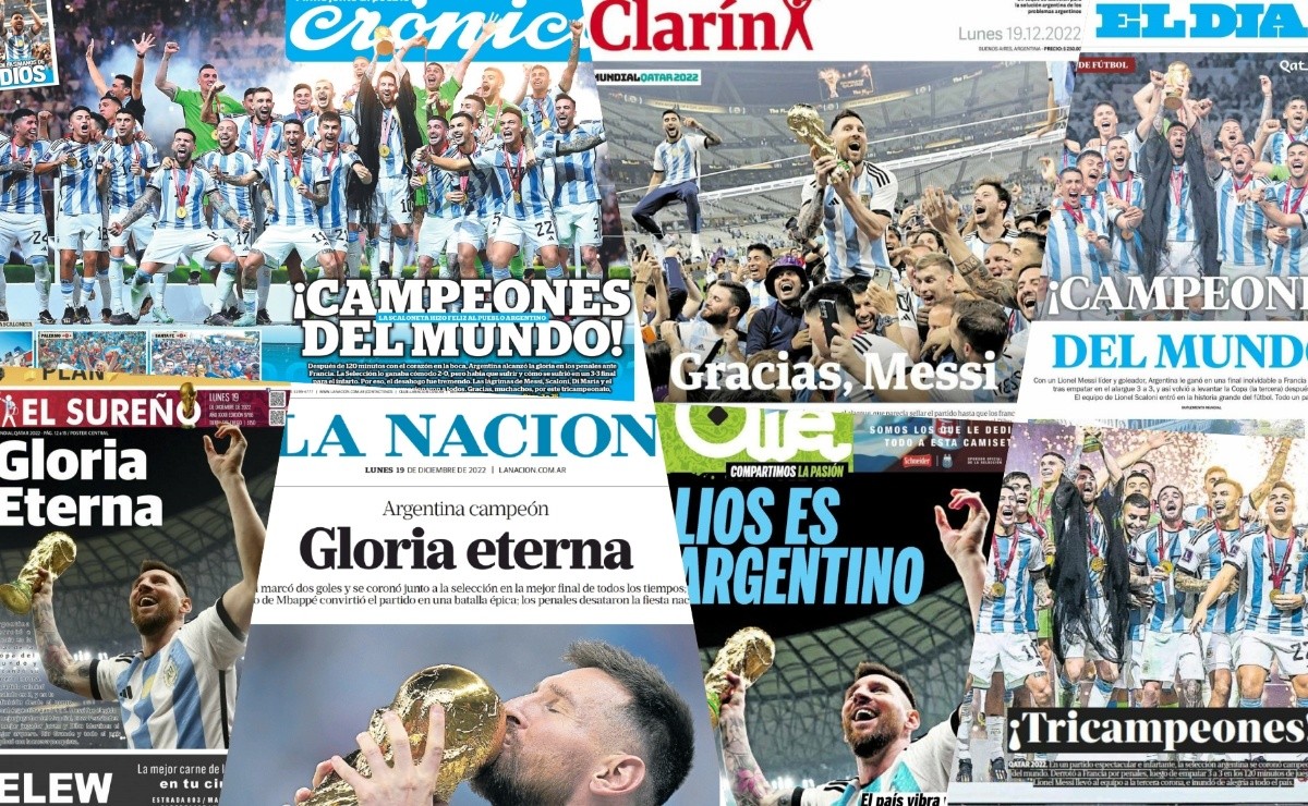 Portadas y titulares de los diarios argentinos tras título en Qatar 2022