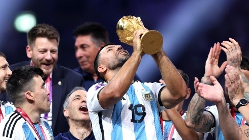 Agüero celebró como si fuera uno más del plantel de Argentina