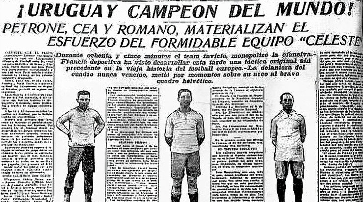 Uruguay celebró su primer título mundial tras derrotar a Suiza en los Juegos Olímpicos de París en 1924