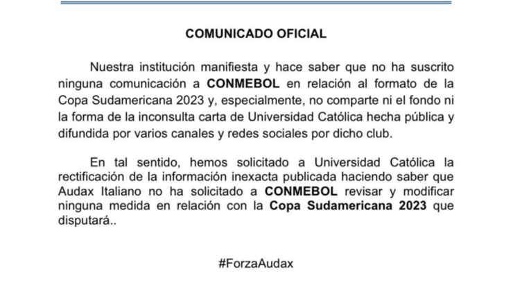 Audax Italiano descartó participar del reclamo chileno por el formato de la Copa Sudamericana