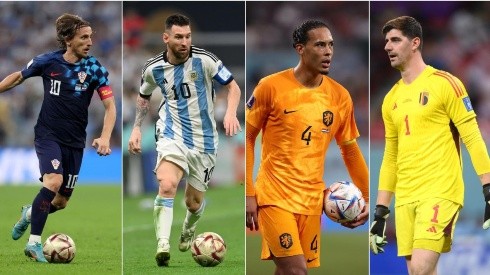 Luka Modric, Lionel Messi, Virgil Van Dijk y Thibaut Courtois