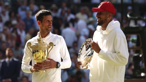 Djokovic y Kyrgios jugaron la final de Wimbledon este 2022, la que ganó el serbio.