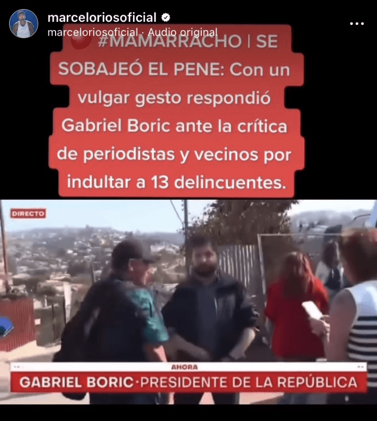 Marcelo Ríos comparte una fake news sobre Boric