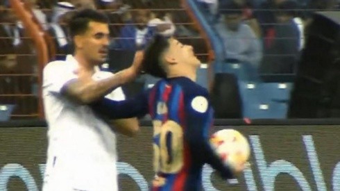 Gavi es agredido por Ceballos en la Supercopa