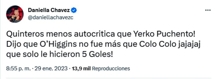 Daniella Chávez aprovechó de trolear a Gustavo Quinteros