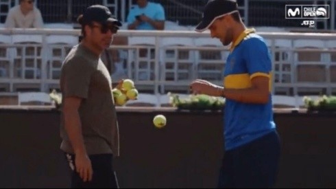 Dominic Thiem entrena en San Carlos de Apoquindo junto a Nicolás Massú para el ATP 250 de Santiago.