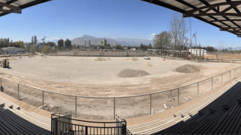 El estadio de Lautaro de Buin que apunta a estar operativo a fines de mayo.