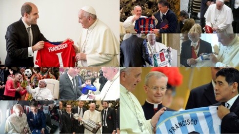 El Papa Francisco ha estado sumamente vinculado con el fútbol y el fútbol lo ha llenado de regalos en estos diez años de papado