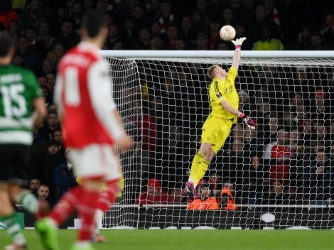 Video: ¡golazo de mitad de cancha del Sporting Lisboa ante Arsenal!