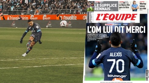 Alexis se llevó la portada de L'Equipe después del triunfo de Marsella y la derrota de PSG