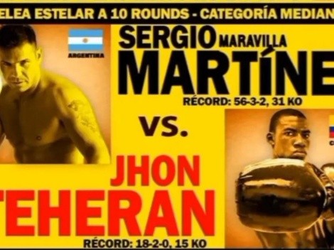 ¿A qué hora pelean Sergio "Maravilla" Martínez vs Jhon Teherán?