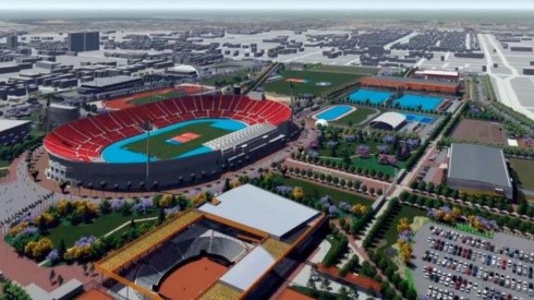 Así debería quedar el renovado Parque Estadio Nacional tras largo tiempo de trabajo. Quedan siete meses para que llegue Santiago 2023.