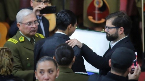 Presidente Gabriel Boric en funeral de carabinera asesinada