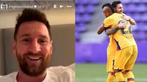 Leo Messi y Arturo Vidal compartieron en Barcelona