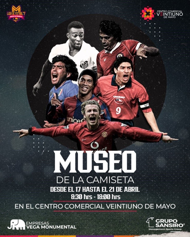 El Museo de la Camiseta formará parte de la Liga de Fútbol 7 de la Vega Monumental. Foto: Vega Monumental.