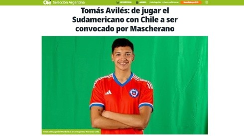 Olé y el llamativo caso del mundialista sub 20 Tomás Avilés con la selección chilena y argentina.