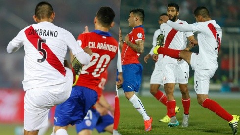 Carlos Zambrano le pegó una horrible patada en la espalda a Charles Aránguiz en la Copa América 2015, pero se arrepiente de no habérsela pegado mejor. Insólito.