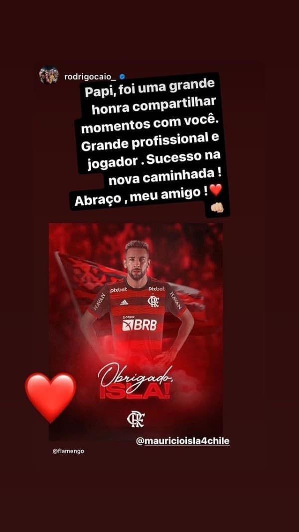 Las dedicatorias de los jugadores de Flamengo al Huaso Isla.