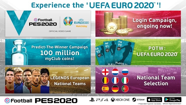 Evento de la EURO 2020 en eFootball PES 2020