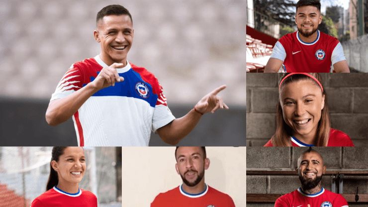 Jugadores y jugadoras de la selección chilena