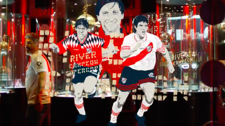 Salas aparece en el video de presentación de la nueva camiseta de River Plate