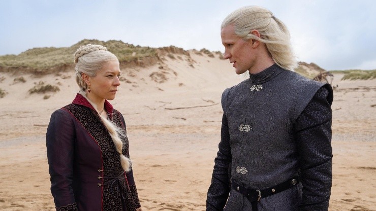 House of the Dragon: Emma D'Arcy como la Princesa Rhaenyra Targaryen y a Matt Smith como Prince Daemon Targaryen.