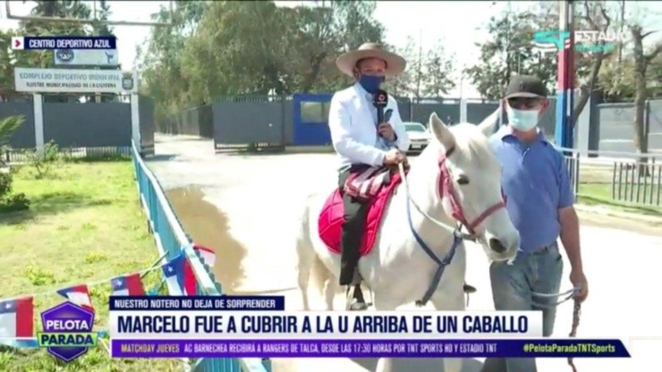Marcelo Díaz hace despacho arriba de un caballo en el CDA