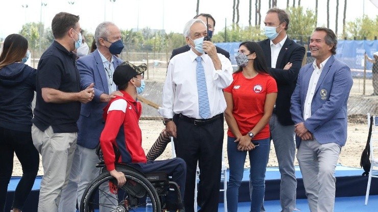 Presidente, Sebastián Piñera pone la primera piedra de la Villa Panamericana que albergará a los deportistas que disputarán los Juegos Santiago 2023