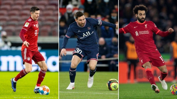 Robert Lewandowski, Mohamed Salah y Lionel Messi son los candidatos.