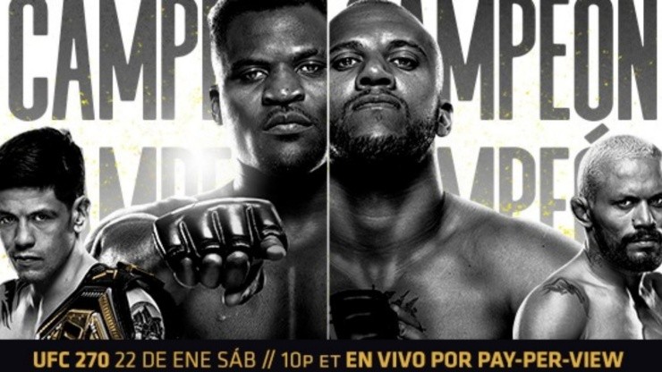 Ngannou contra Gane y Moreno frente a Figueiredo 3, son los dos combates más importantes de UFC 270.