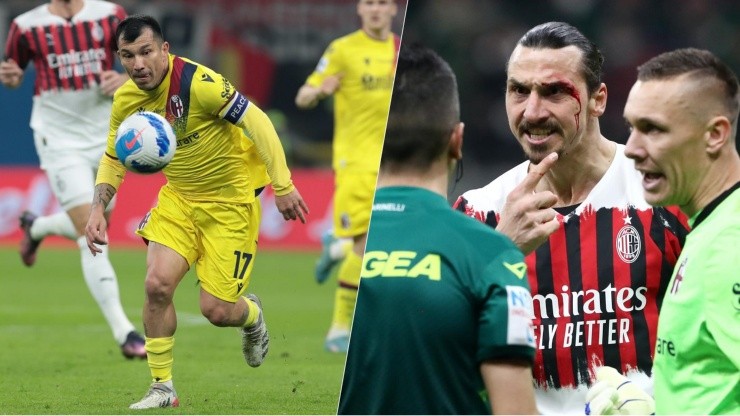 Gary Medel chocó de cabeza con Zlatan Ibrahimovic y ambos terminaron ensangrentados
