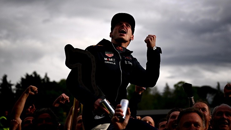 Verstappen celebra el triunfo conseguido en el GP de Italia