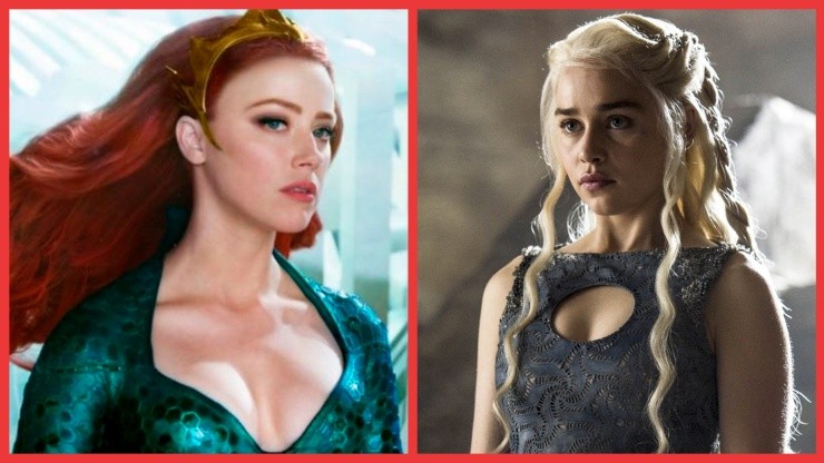 Amber Heard como Mera, en Aquaman, y Emilia Clarke como Daenerys Targaryen, en Game of Thrones.
