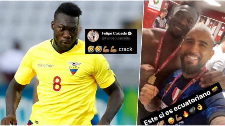 Felipe Caicedo se tomó con humor la talla de Arturo Vidal a la Tricolor y en Ecuador lo hacen bolsa.