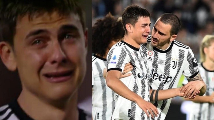 Paulo Dybala llora en su despedida de la Juventus en Turín