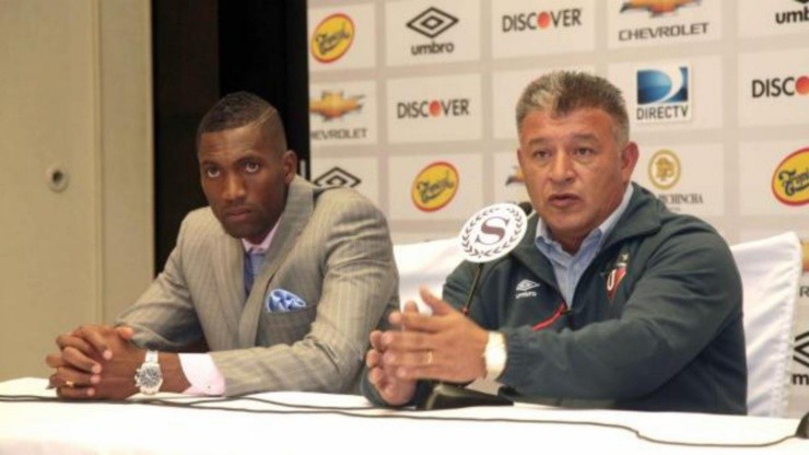 Domínguez y Borghi cuando coincidieron en la Liga de Quito.