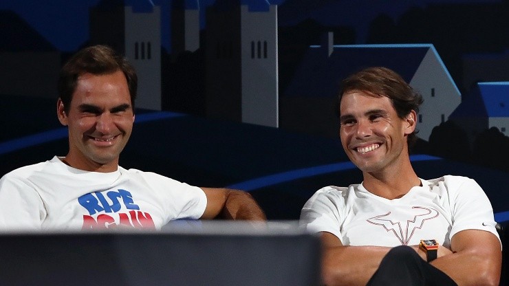 Roger Federer y Rafael Nadal en la Laver Cup de 2019