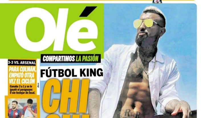 La portada que circula en el diario Olé en esta jornada en Argentina.