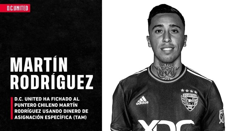DC United hace oficial el fichaje del chileno Martín Rodríguez.