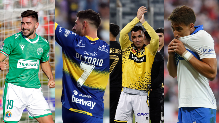 Lautaro Palacios, Lucas di Yorio, Esteban Paredes y Diego Valencia, cuatro goleadores que no seguirán en el Campeonato Nacional 2022.