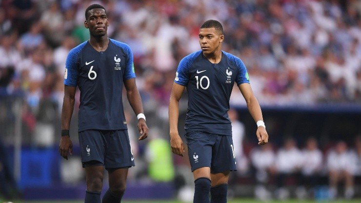 Paul Pogba y Kylian Mbappé en la selección de Francia